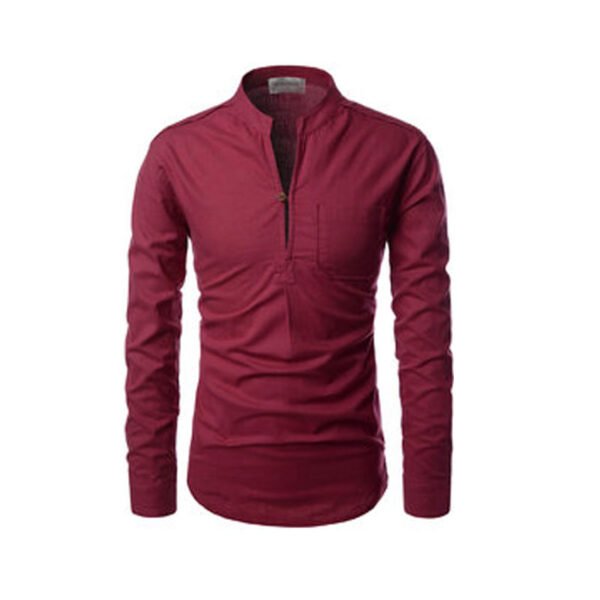 Maroon Color Lilen Designer Kurta Style Shirts For Men's