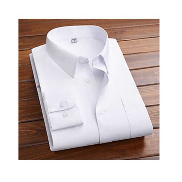 White Cotton Blend Regular Fit Formal Shirt