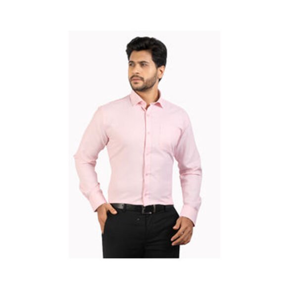 Formal Office Wear Pink Dobbys Plain for Mens (NE714)